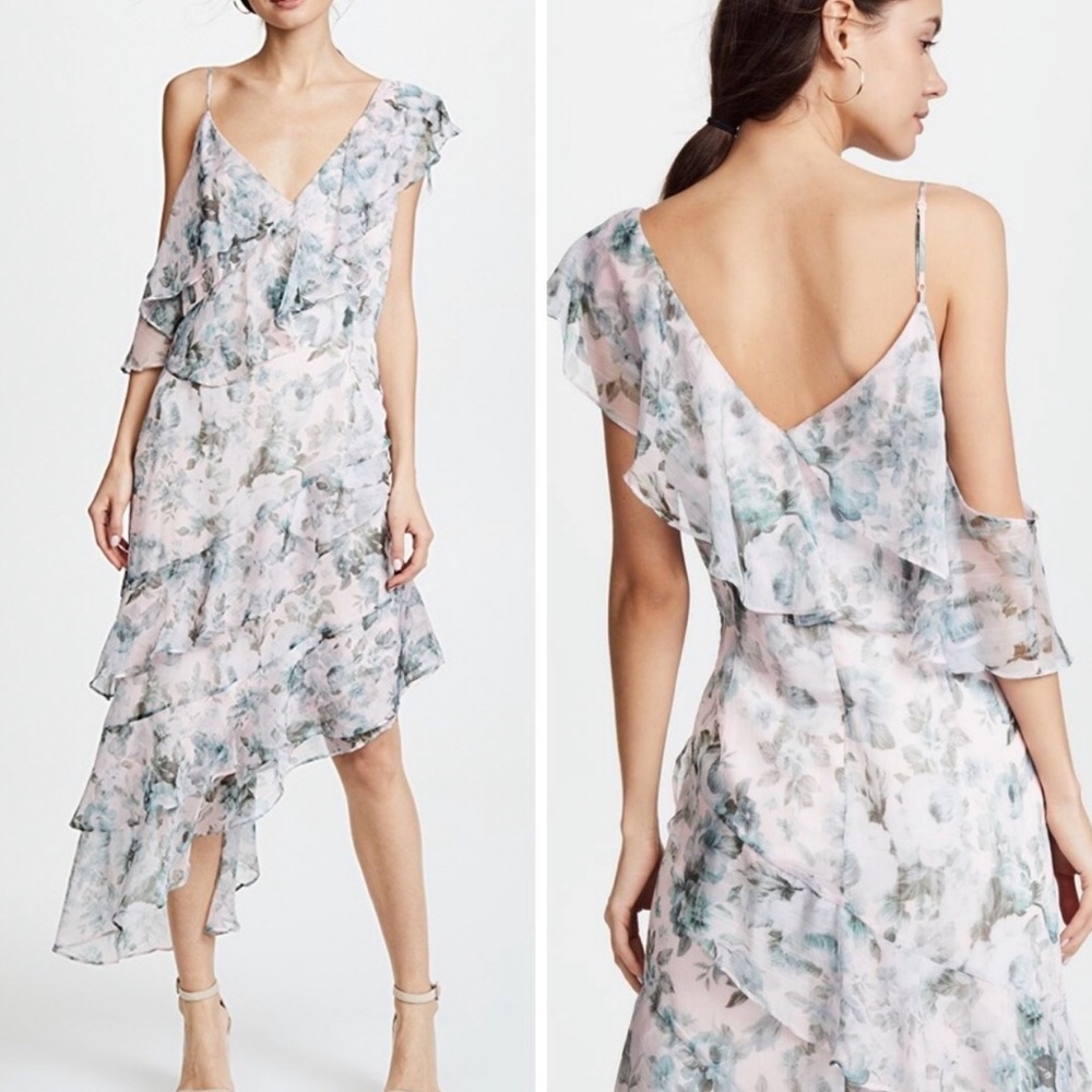 REVOLVE Keepsake Floral Asymmetric Midi Dress